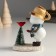 Polystone souvenir "Snowman with a cup on his head, feeds a bird at the Christmas tree" 9.5x6x11 cm