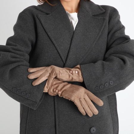 Gloves are female, dimensionless, without insulation, beige color-3