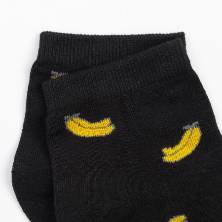Women's socks "bananas", black color, size 23-25-2