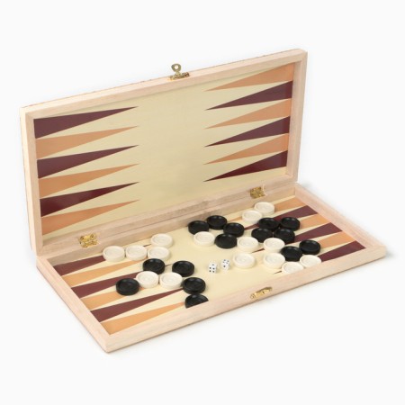 Labart backgammon, wooden board 34 x 34 cm, with a field for playing checkers-1