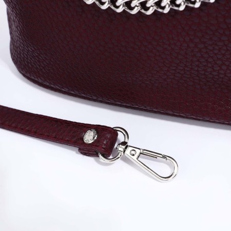 Janelli Cross-Boda Bag on a zipper, 2 external pockets, burgundy color-5