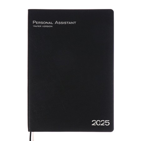 Dated 2025 diary, Escalada, A4, 120 sheets, soft cover, artificial leather, foil embossing, liesse, block 80 g/m2, black