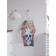 Apron kitchen with a “skull with a rose” photo print, adjustable, size OS