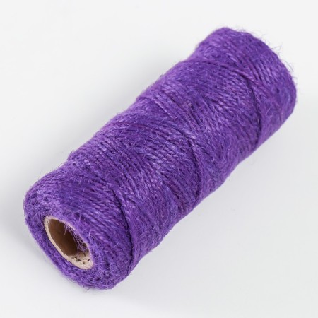 Yarn 100% juts "purple" 50 meters 4x4x10 cm-1