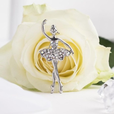 Arondi Brooch "Ballerina", Rainbow color in silver