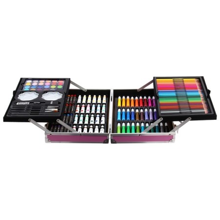A set for drawing, folding, in a suitcase pink-6