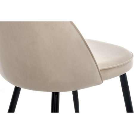 Metal frame stool Dodo metal/velor, black/beige 48x54x77 cm-6