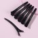 Hair clips, with silicone tape, set - 6 pcs, 11 cm, black color