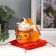 Souvenir Ceramics Pigger "Orange cat manki-nako with bells" 11.5x11.5x9.5 cm