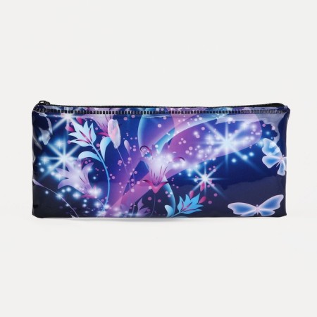Cosmetic bag-penete on zipper, PVC, blue color-1