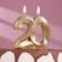 Candle for cake jubilee "line", number 20, gold shine, 8cm