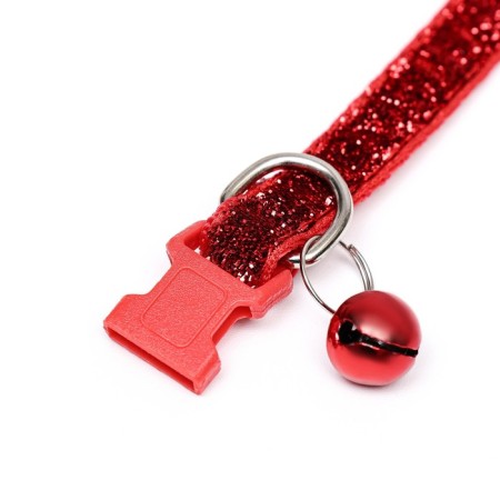 Two -layer collar with Fasteks "Glamur" 30 x 1 cm, red-6
