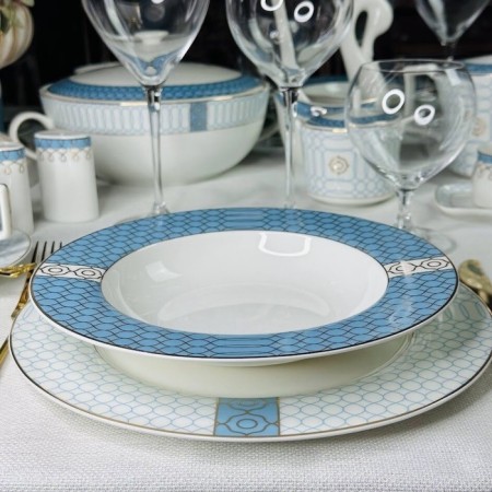 A set of deep plates of Lenardi Tiffany, D = 23 cm, 6 pcs