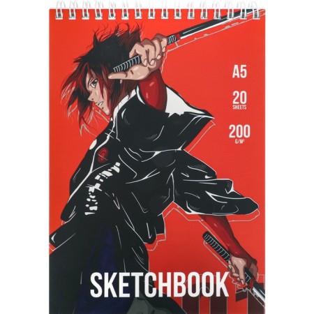 A5 sketchbook, 20 sheets on the comb “watercolor. Fight”, covered cardboard, matte lamination, hard substrate, block 200 g/m2
