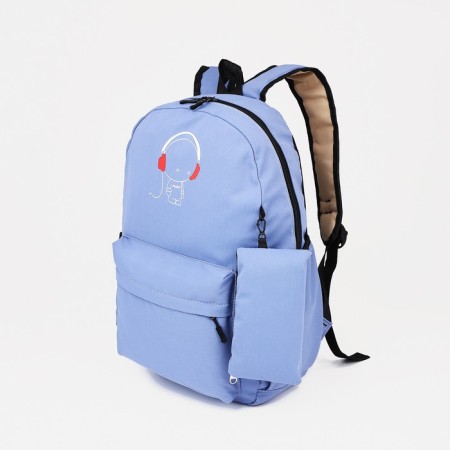 School backpack from lightning textiles, 3 pockets, wallet, lilac color