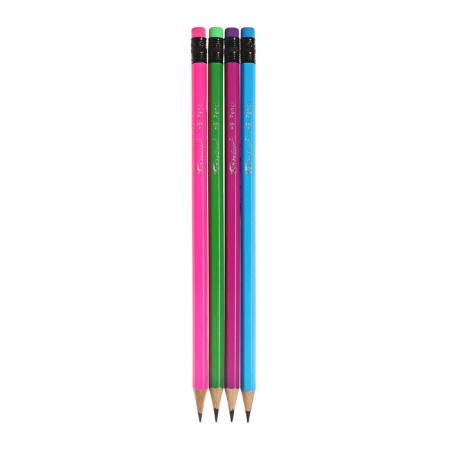 Pencil Blackographic hardness of HB, with an eraser, hexagonal, sharpened, MIX case-13
