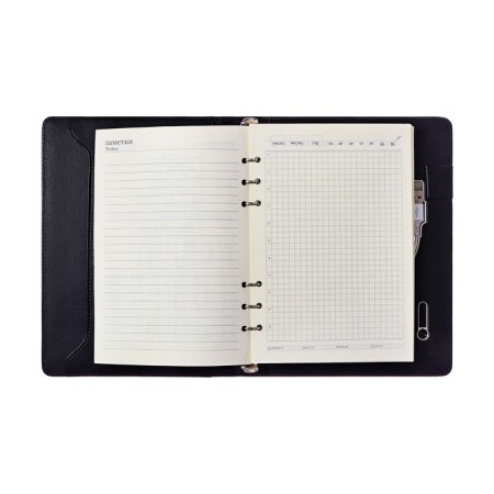 Organizer on the rings, PVC, A5.140 liters, cage, with a pen, gifts. Box, flash drive, charging blue-9