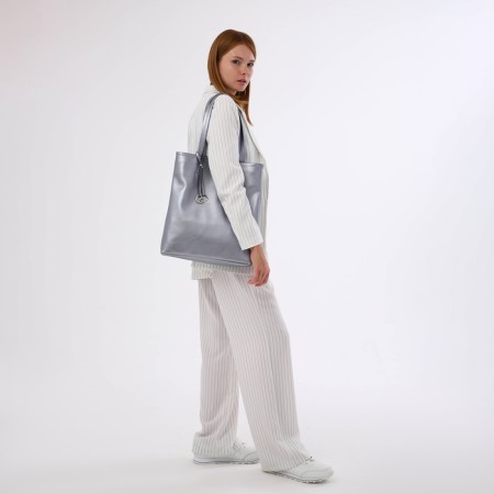 Women's bag with lightning, silver color-7