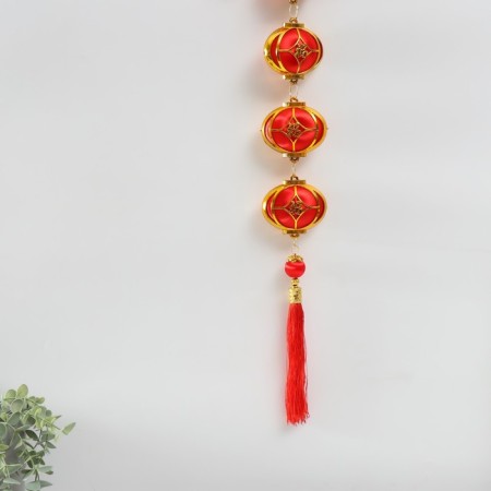 Plastic suspension, textiles "bonsai and fish" 15x90 cm-3