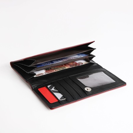 Women's wallet on a magnet, burgundy color-3
