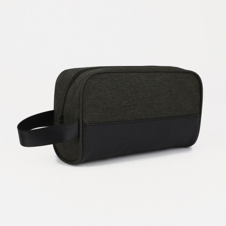 Cosmetic bag with lightning, khaki color
