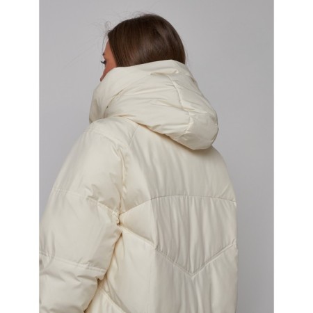 Coat insulated winter female, size 50, beige color-17