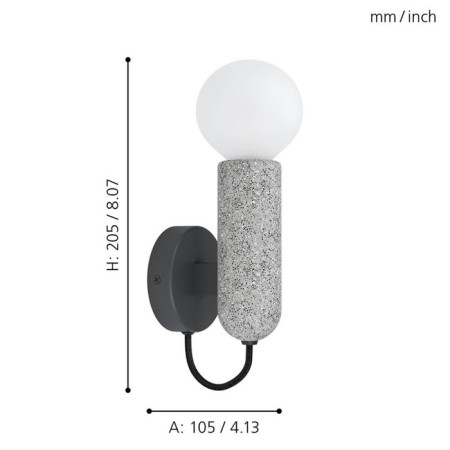 Bra GiaconeCchia, 1x40W E27, black color, gray color-2