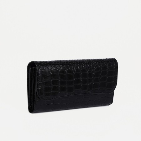 Women's wallet on magnets, black color