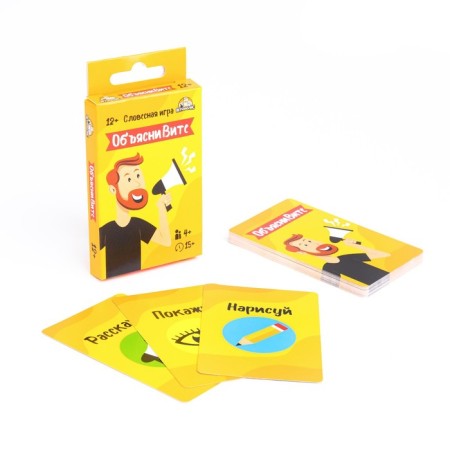 Card game for a fun company, Hat "Explain Vita", 32 cards, card 9 x 5.7 cm