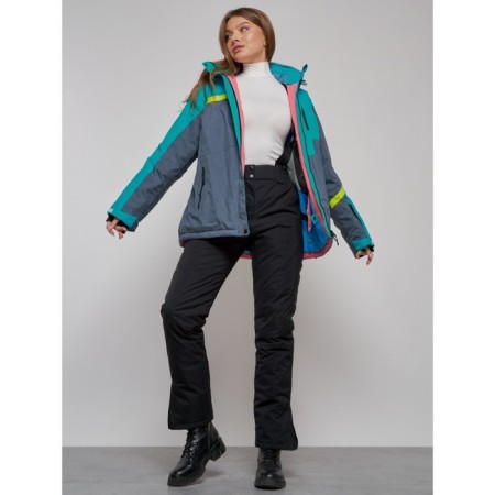 Ski jacket female winter, size 58, green color-19