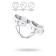 Pecado BDSM bracelets, mini with rounded corners, genuine leather, white