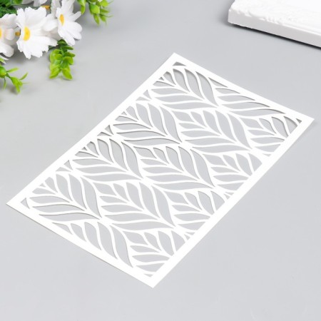Plastic stencil "Texture leaves" 24x16 cm-1