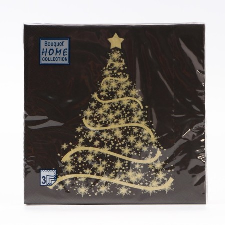 New Year's napkins Paper Home Classic "Magic spruce on black", 3 layers, 33x33 cm, 20 pcs-2