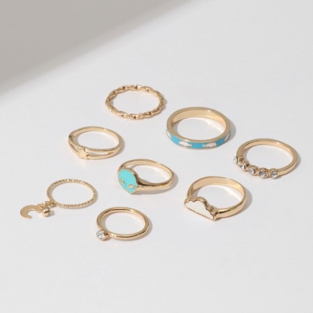 Set of rings 8 pieces "aliens", colored in gold, 13 size-2