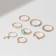 Set of rings 8 pieces "aliens", colored in gold, 13 size