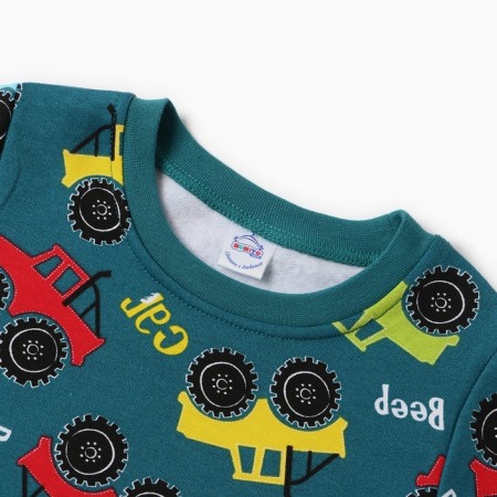 Pajamas for a boy, emerald color, height 92 cm-2