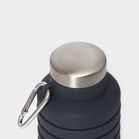 A bottle of water is folding, 500 ml, silicone, 7 × 21 cm, gray color-2