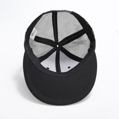 Women's cap with a straight visor "cool", black color, mesh, rr 56, with beads-5