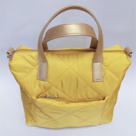 Marta bag golden yellow - Gold quilted fabric-3