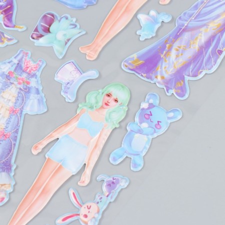 Plastic sticker 2 sheets "Princess Outfits" MIX 23.8x26.6 cm-1