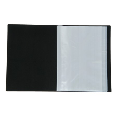 Folder with 40 A4 inserts, 500 μm, calligrata, texture "sand", black-1