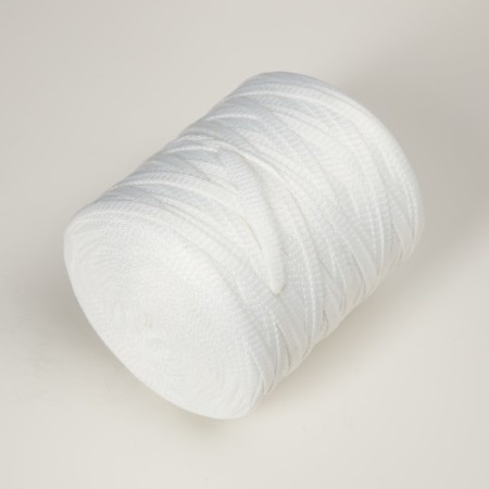 Knitting cord 100% polyester 5 mm cylinder, 180 g, 140 m 01 - White-1