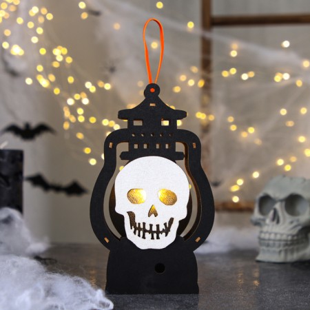 Decor with backlight "Lantern with a skull" 3 × 10.5 × 17.5 cm