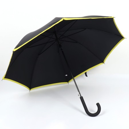 Umbrella - a semiautomatic “Kant” cane, Eponge, 8 spokes, r = 51 cm, black/yellow color-2