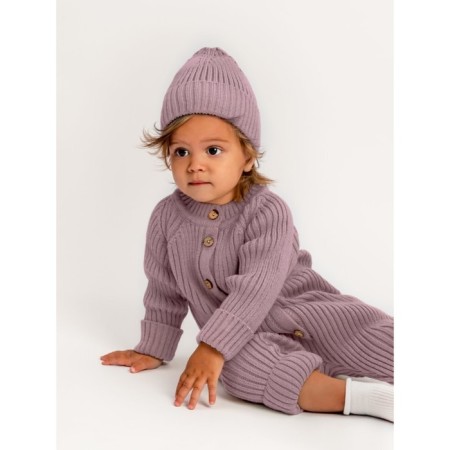 Knitted Knit Killed with a cap Amarobaby Pure Love Tot, height 86 cm, color powder-17
