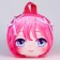 Baby backpack for anime girl, plush, pink color