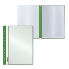 Folder with 10 A4 inserts, 160 μm, calligrata, with perforation, green