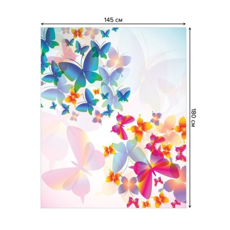 Tables on the table "Colored butterflies", rectangular, Saten, size 145x180 cm-1