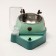 Metal bowl on a plastic base, 31.8 x 20 x 14 cm, green