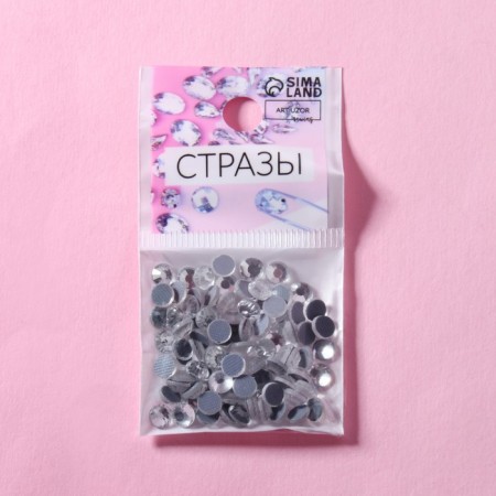 Rhinestones “Circle”, glass, D = 4.8 mm, 100 pcs, silver color-4